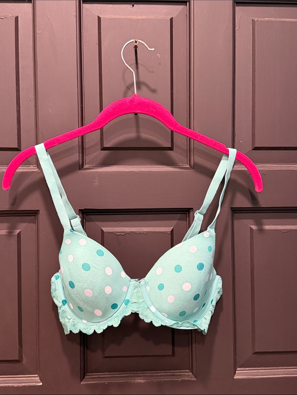 Women’s Mint Polka Dot T-Shirt Bra - Mint